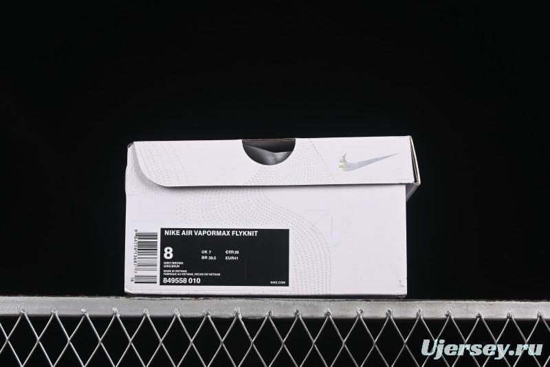 Nike Vapormax Flyknit Breathable Casual Running Shoes with Full-Length Air Cushion - 849558-010