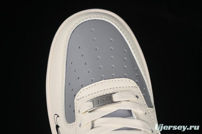 Nike Air Force 1 '07 Low Supreme Collaboration Beige Gray Building Blocks Casual Sneakers - XS1958-568