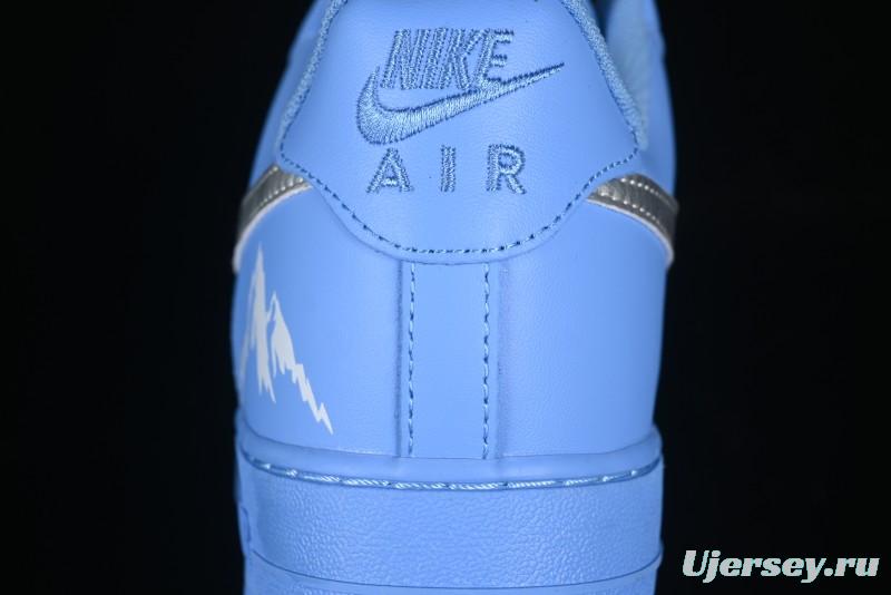 Nike Air Force 1'07 Low Casual Sneakers in Iceland Blue with Full-Length Air Cushion - ZH0316-070