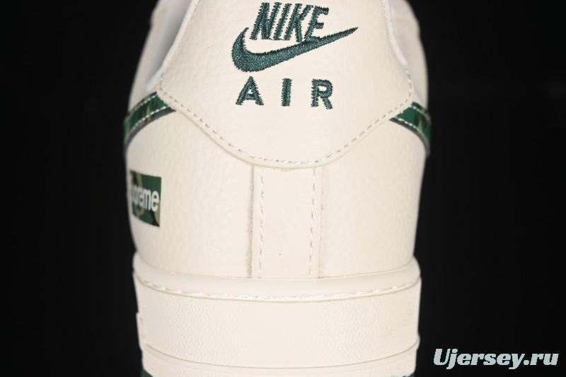 Nike Air Force 1 '07 Low Supreme Collaboration Green Camo Swoosh Casual Sneakers - KK1988-069