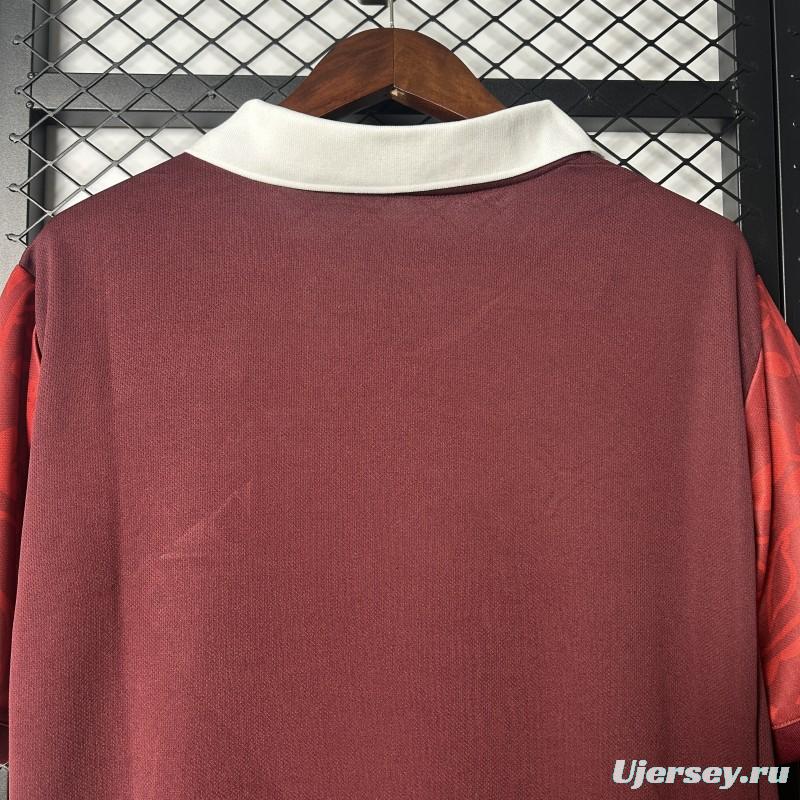 2025 Portugal National Team Burgundy with Floral Pattern Jersey