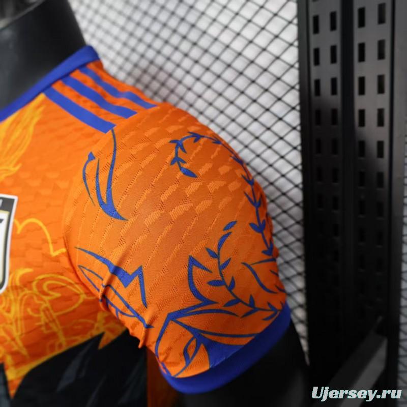 Player Version 2025 Japan Orange with Dragon Ball Z Vegeta Character Jersey