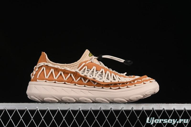 Keen Uneek Flat-M Woven Elastic Outdoor Sandals for Hiking and Water Activities - 1014097 Brown