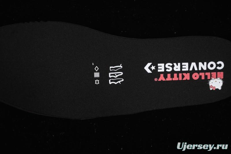 Converse One Star Low Top Casual Sneakers with Hello Kitty Collaboration - Pink Star and Embroidered Bow Design - 163904C