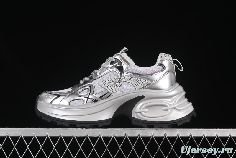 GG-CC 25ss New Platform Chunky Sneakers with 7CM Height Increase and Irregular Design - 668-2 Black