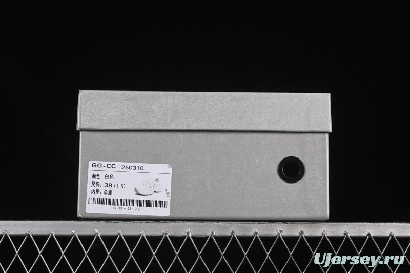 GG-CC Lace Pearl Chain Casual Platform Dad Shoes - 250310 White