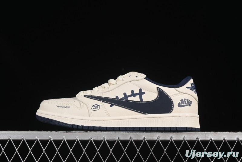 Nike Travis Scott x Fragment Design x Air Jordan 1 Low OG SP AJ1 Collaboration Sneakers - LD2025-009