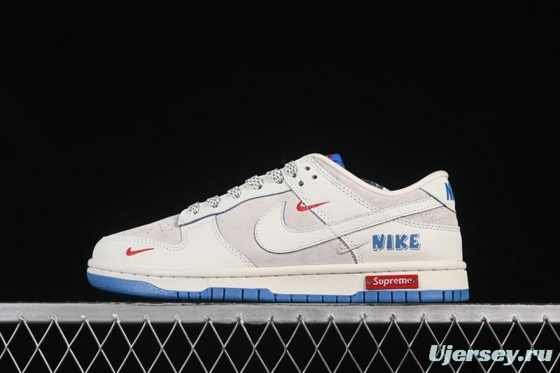 Nike SB Dunk Low Anniversary Custom Collaboration Triple Swoosh Cream White Blue Sole Low-Top Casual Skate Shoes - SC9207-411