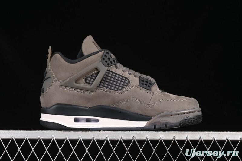Nike Air Jordan 4 Retro Sneakers in Cave Stone Brown with Black Mesh and TPU Details - FV5029-200