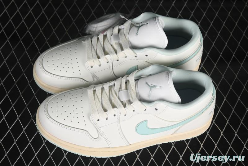 Nike Air Jordan 1 Low AJ1 White Mint Green Low-Top Casual Lifestyle Sneakers - DC0774-134