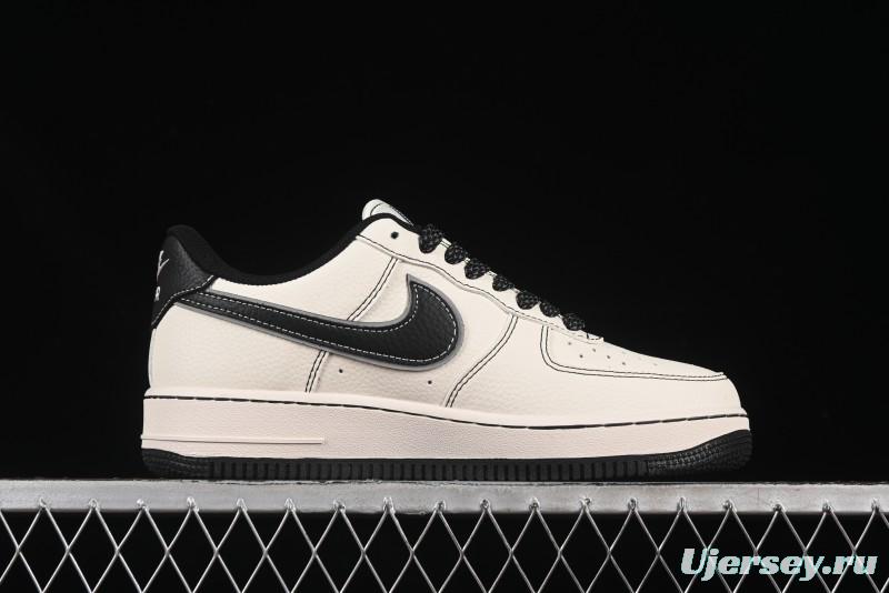 Nike Air Force 1'07 Low Stussy Collaboration Black Swoosh Casual Sneakers - HH7518-059