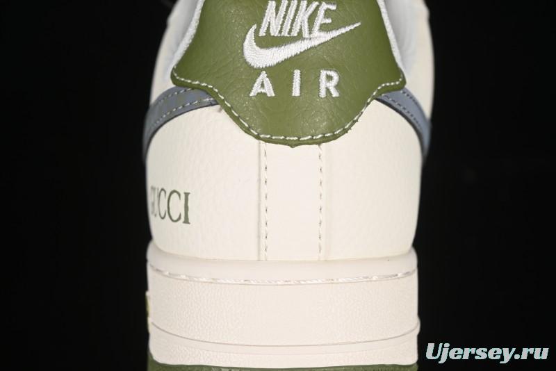 Nike Air Force 1'07 Low Gucci Collaboration Green Grey Pattern Casual Sneakers - XS1958-563
