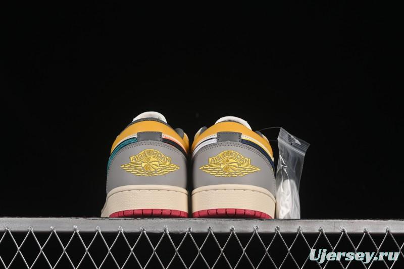 Nike Air Jordan 1 Low AJ1 Mismatched Swoosh Casual Sneakers - HV4511-133