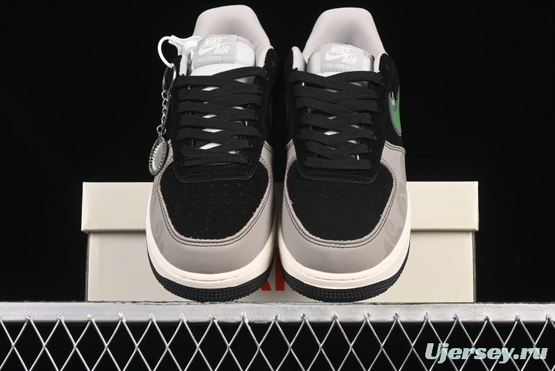 Nike Air Force 1'07 Low Chrome Hearts Collaboration Black Green Swoosh Casual Sneakers - KK1988-074