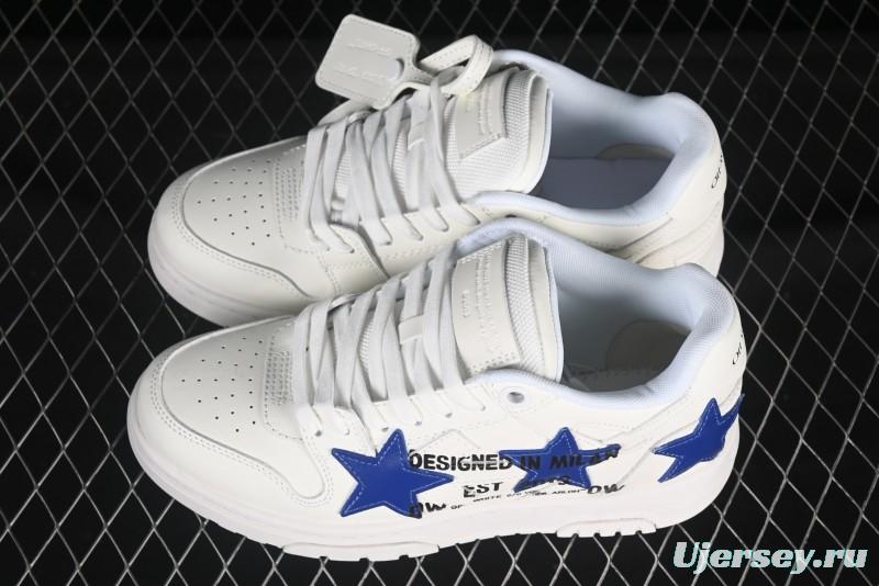 Off-White Out Of Office Low-Top Fashion Sneakers White Blue Star - AJD4