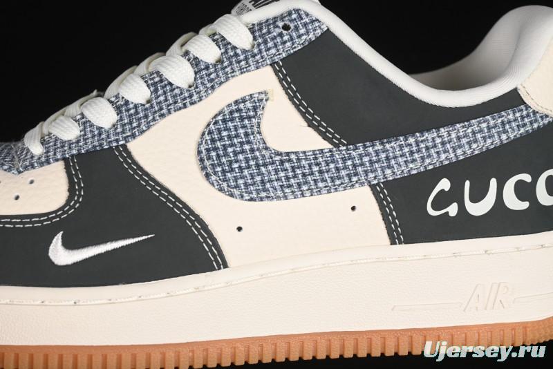 Nike Air Force 1'07 Low Gucci Collaboration Floral Pattern Rubber Sole Casual Sneakers - DF0188-058