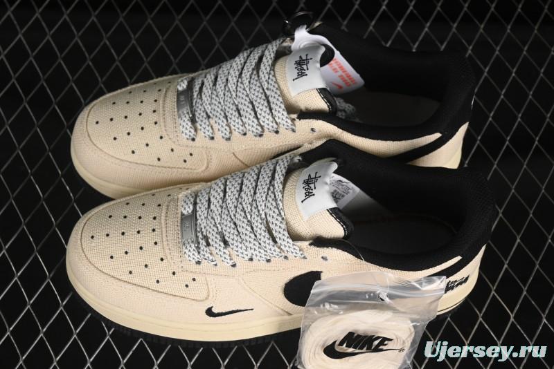 Nike Air Force 1 '07 Low Stussy Collaboration Hemp Low-Top Casual Sneakers - XX3168-153