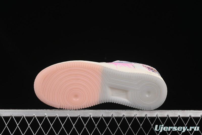 Nike Air Force 1'07 Low Pink and Blue Love Limited Edition Casual Sneakers - CW1574-058