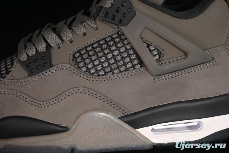 Nike Air Jordan 4 Retro Sneakers in Cave Stone Brown Suede with Black Mesh - FV5029-200