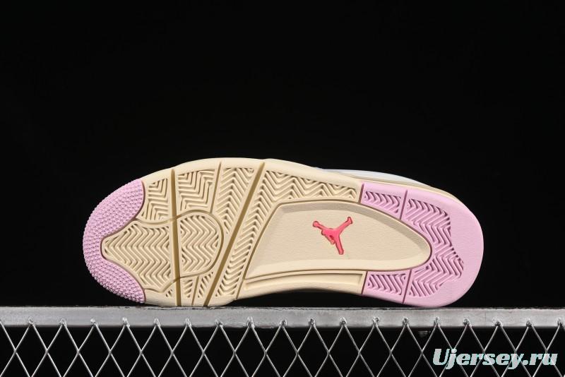 Nike Air Jordan 4 Remastered Retro Sneakers with Textile Mesh and Suede Upper - IB4466-025