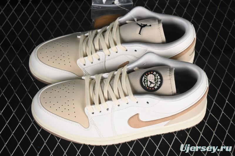 Nike Air Jordan 1 Low "Dongdan" Casual Sneakers in Coconut Milk White - IB8855-121