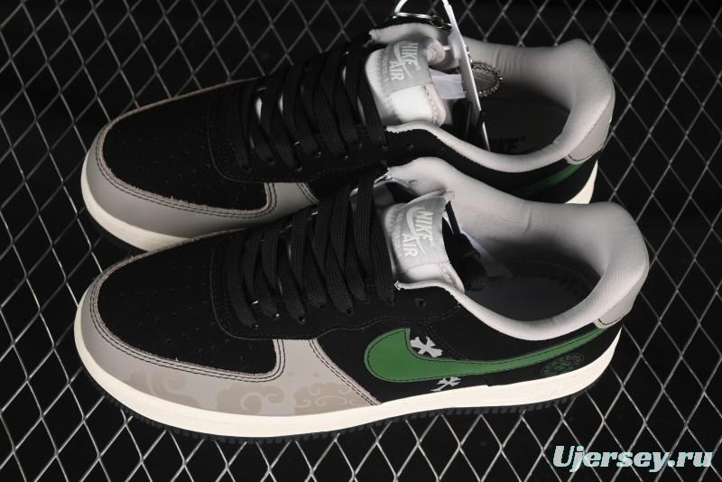 Nike Air Force 1'07 Low Chrome Hearts Collaboration Black Green Swoosh Casual Sneakers - KK1988-074