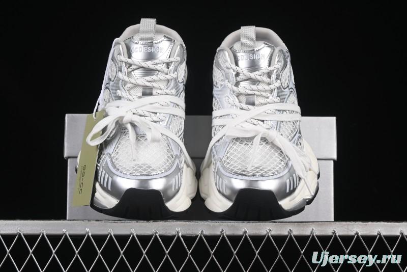 GG-CC Star-Design Lace-Up Hollow-Out Platform Sneakers with 5cm Height Boost - G25U9789