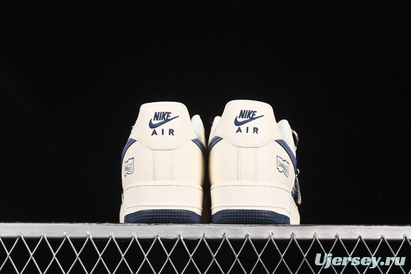 Nike Air Force 1'07 Low Balenciaga Collaboration Blue Woven Label Low-Top Casual Sneakers - DF0188-062