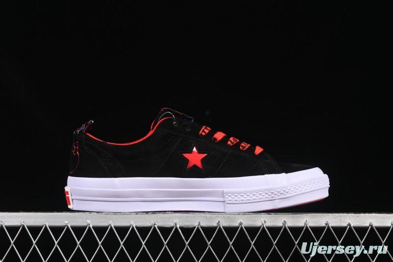 Converse One Star Low Top Casual Sneakers with Hello Kitty Collaboration - Pink Star and Embroidered Bow Design - 163904C
