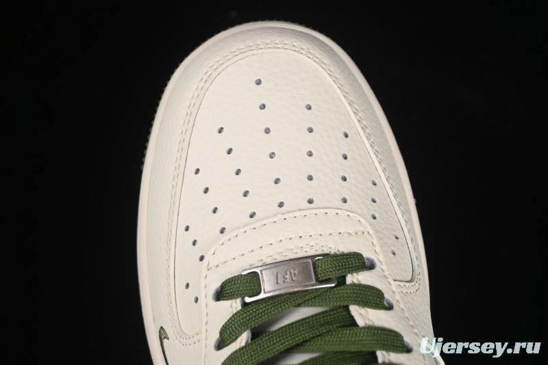 Nike Air Force 1 '07 Low Supreme Collaboration Military Green Multi Swoosh Casual Sneakers - XX3168-148