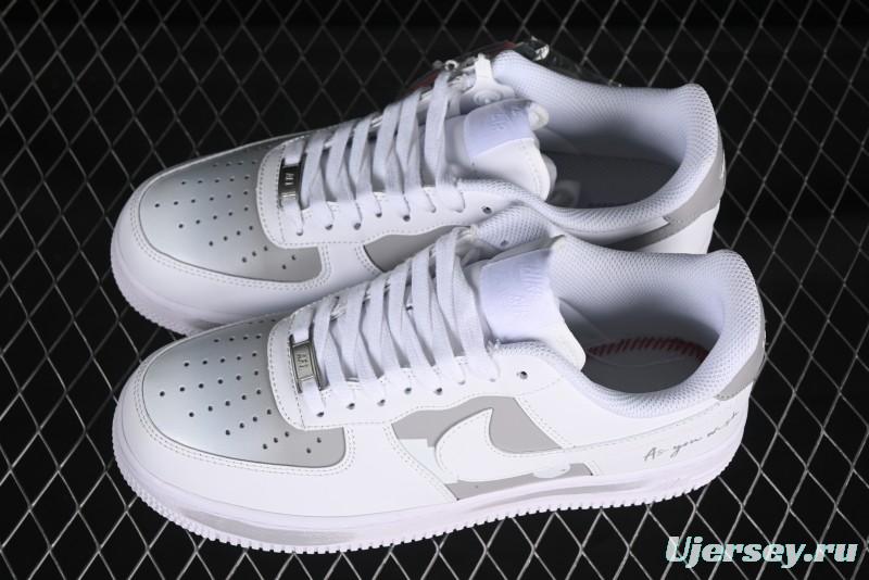 Nike Air Force 1 '07 Low Custom Official Hot Style 2D Theme White Gray Spray Paint Casual Sneakers - CW2288-111