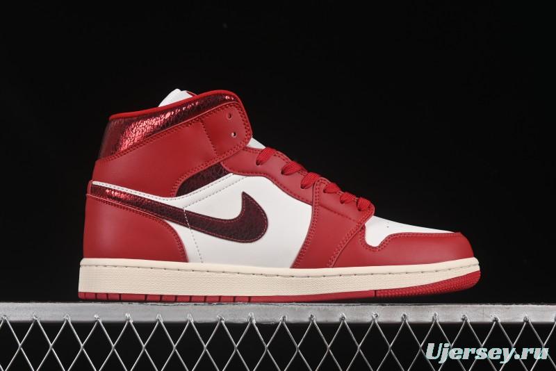 Nike Air Jordan 1 Mid AJ1 China Red Mid-Top Casual Sneakers - HJ9337-106