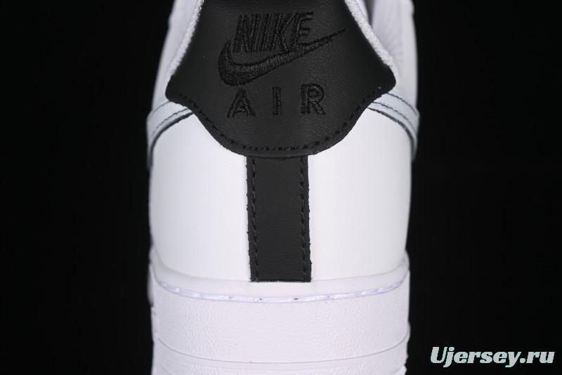 Nike Air Force 1 '07 Low Casual Sneakers in White-Black Gradient with Full-Length Air Cushion - ZH0316-078