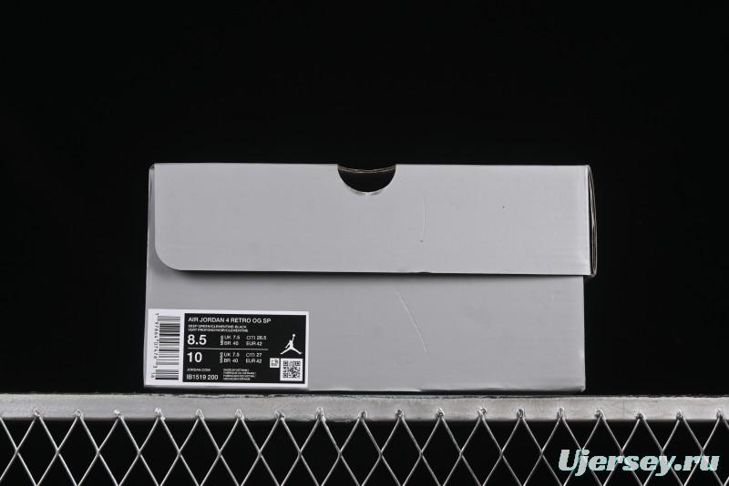 Nike Undefeated x Air Jordan 4 OG Sneakers in Olive Green Suede with Orange and Black Accents - IB1519-200