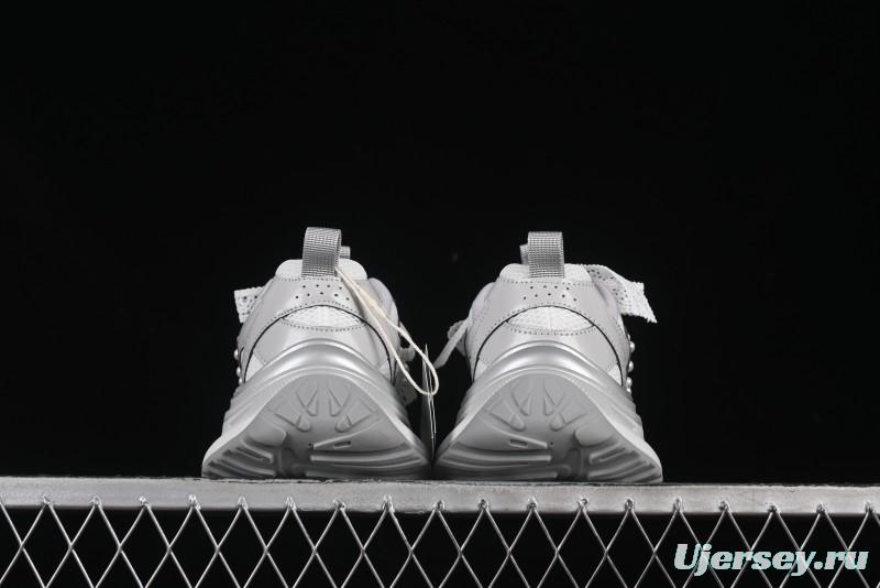 GG-CC Lace Pearl Chain Casual Platform Dad Shoes - 250310 Silver