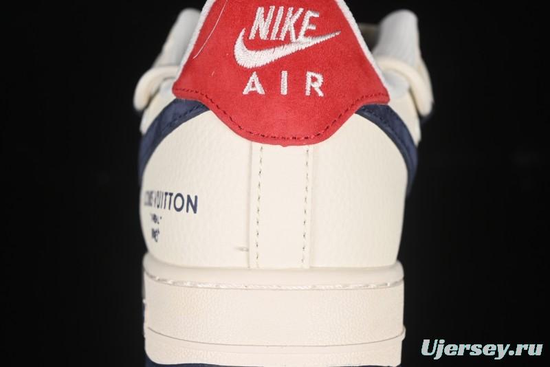 Nike Air Force 1 '07 Low LV Collaboration Blue Swoosh Drawstring Casual Sneakers - DM6868-083