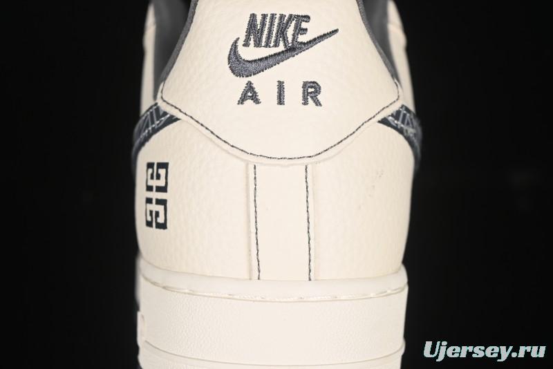 Nike Air Force 1 '07 Low Givenchy Collaboration Pattern Beige Grey Casual Sneakers - DF0188-057
