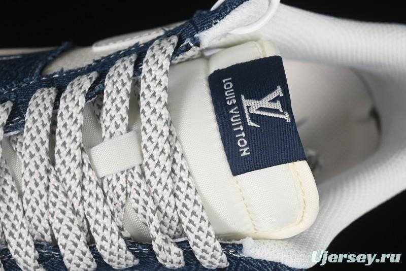 Nike Air Force 1'07 Low LV Collaboration Dark Blue Checkerboard Casual Sneakers - XS1958-551