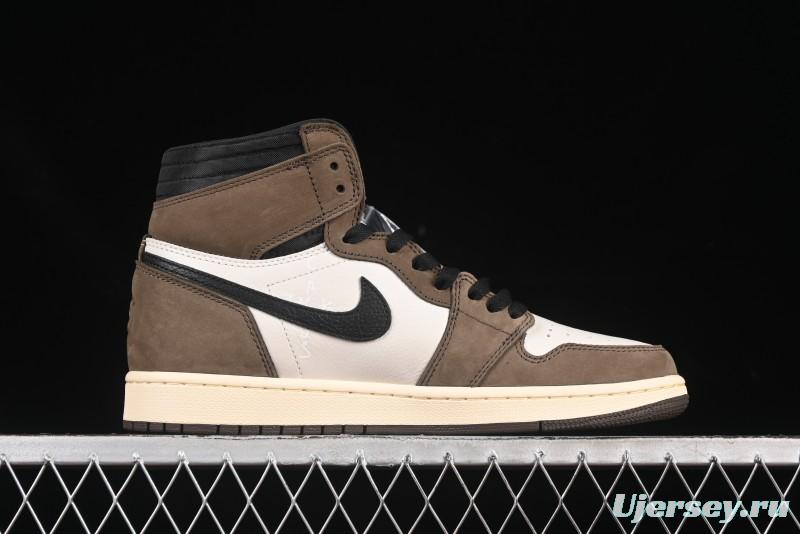 Nike Travis Scott x Air Jordan 1 High OG AJ1 Reverse Swoosh Limited Edition - CD4487-100