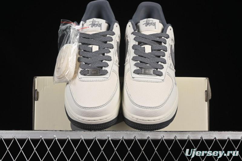 Nike Air Force 1'07 Low Stussy Collaboration Woven Fabric Low-Top Casual Sneakers - BZ6808-101