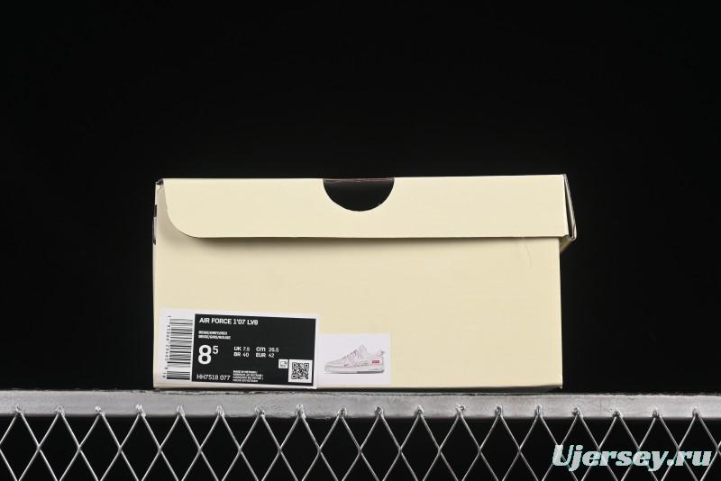 Nike Air Force 1 '07 Low Supreme Collaboration Dual-Tone Grey Print Casual Sneakers - HH7518-077