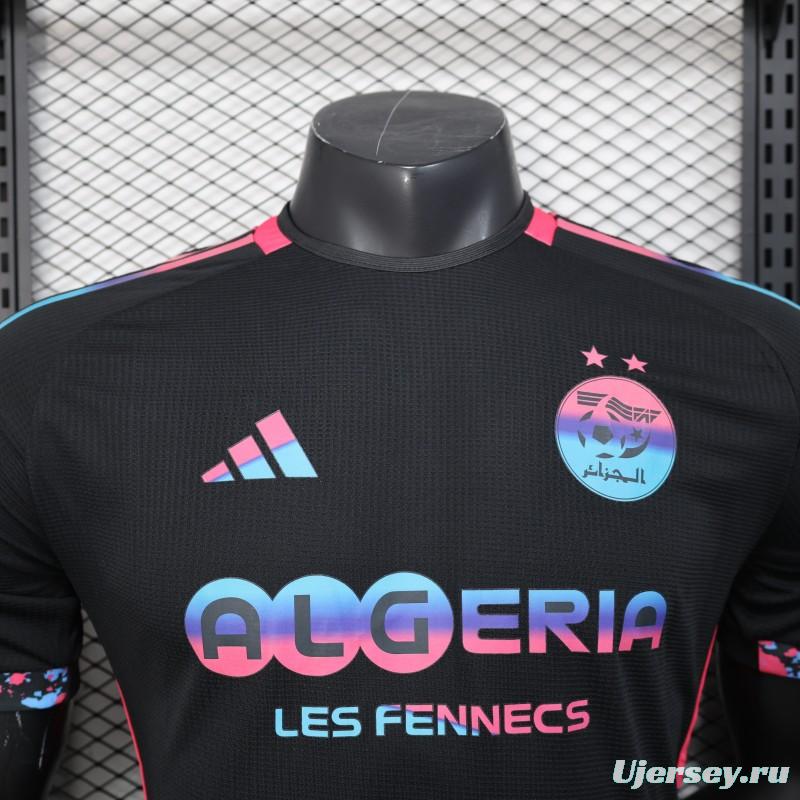 Player Version 2025 Algeria Black with Colorful Gradient Accents Jersey