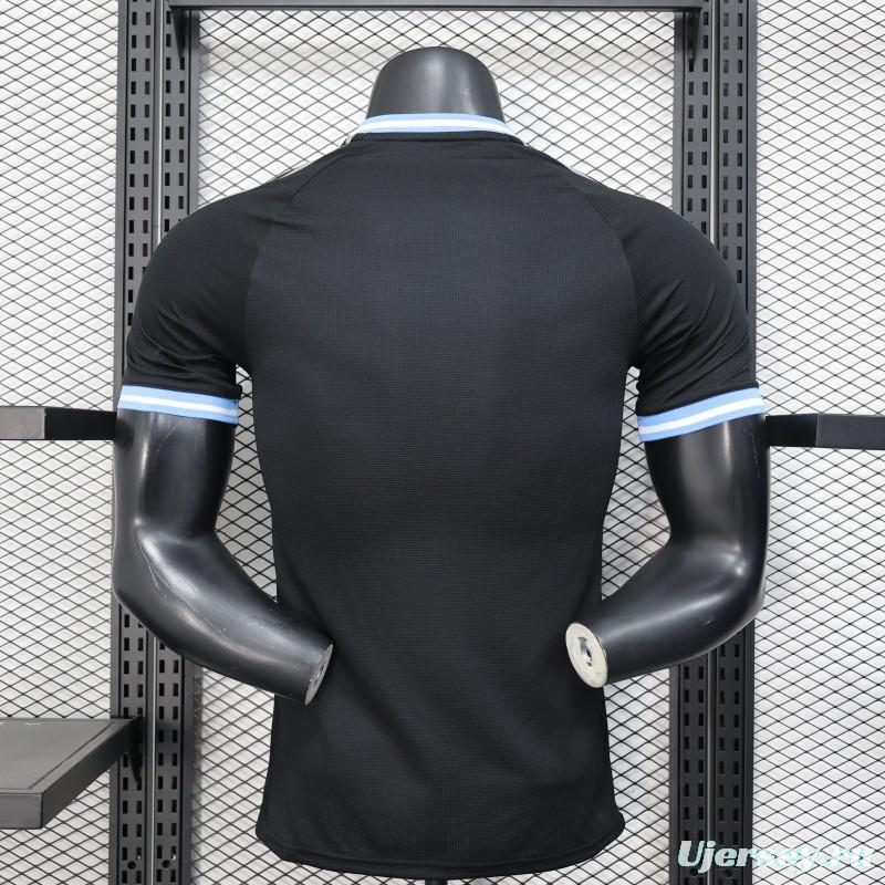Player Version 2025 Argentina Black with Sky Blue Trim Jersey