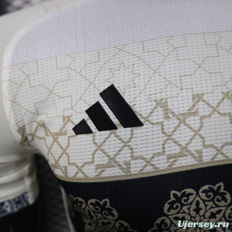 Player Version 2025 Algeria White with Islamic Geometric Pattern Jersey