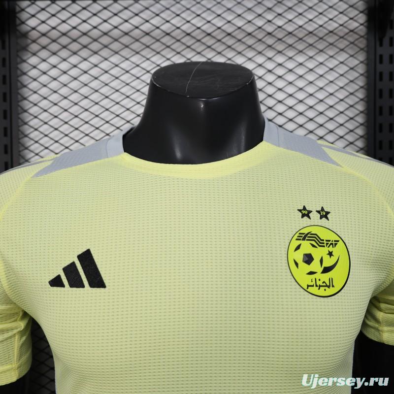 Player Version 2025 Algeria Light Yellow with Adidas Design Jersey