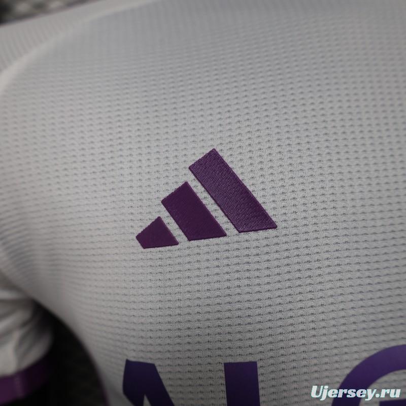 Player Version 2025 Algeria White with Purple Honeycomb Pattern Jersey