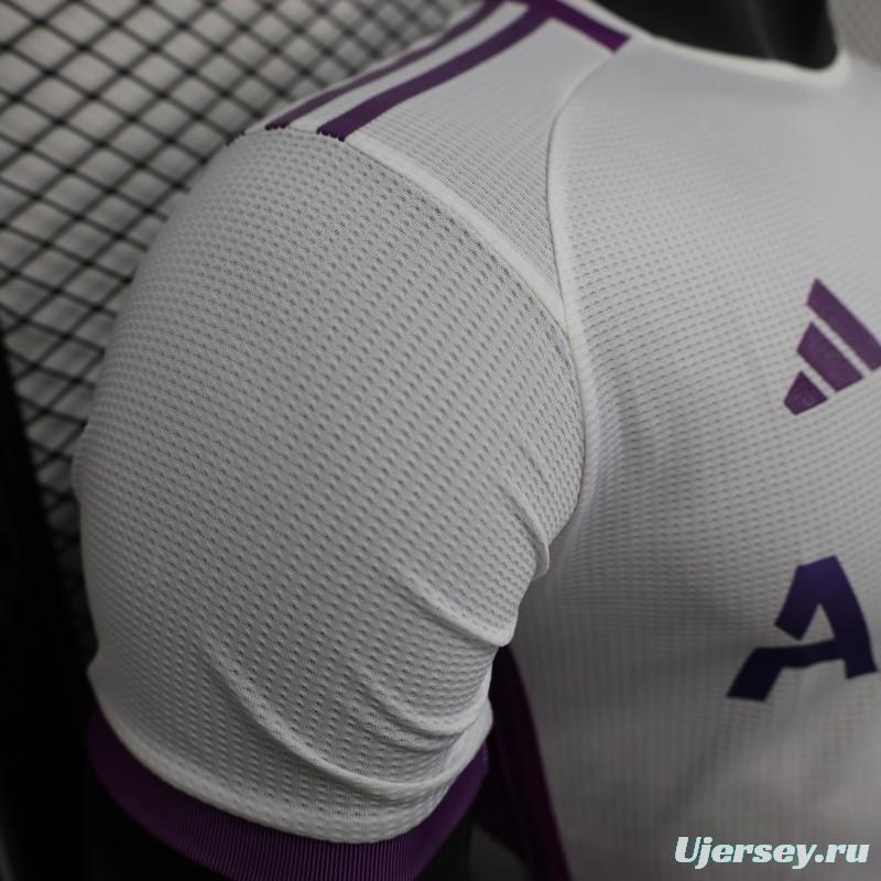 Player Version 2025 Algeria White with Purple Honeycomb Pattern Jersey