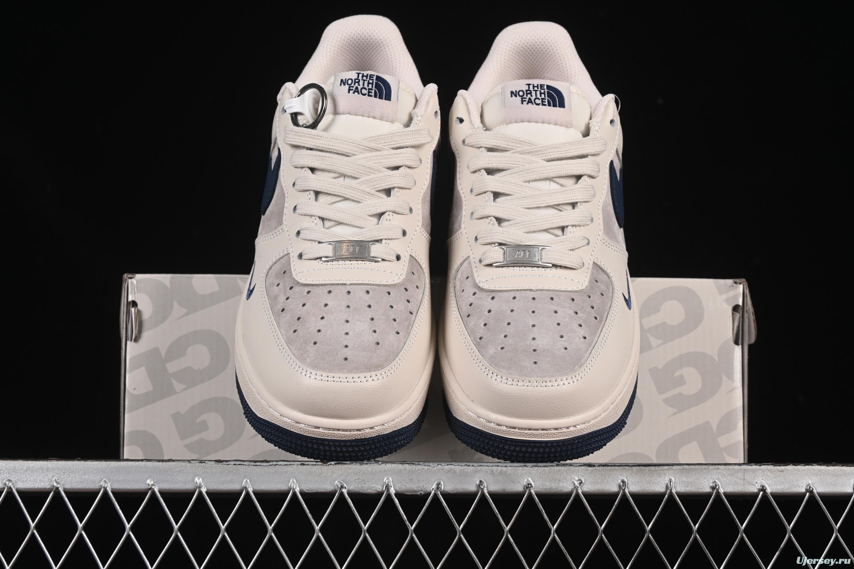 Nike Air Force 1 '07 Low The North Face Collaboration Red Heel Navy Blue Casual Sneakers - XX3168-133