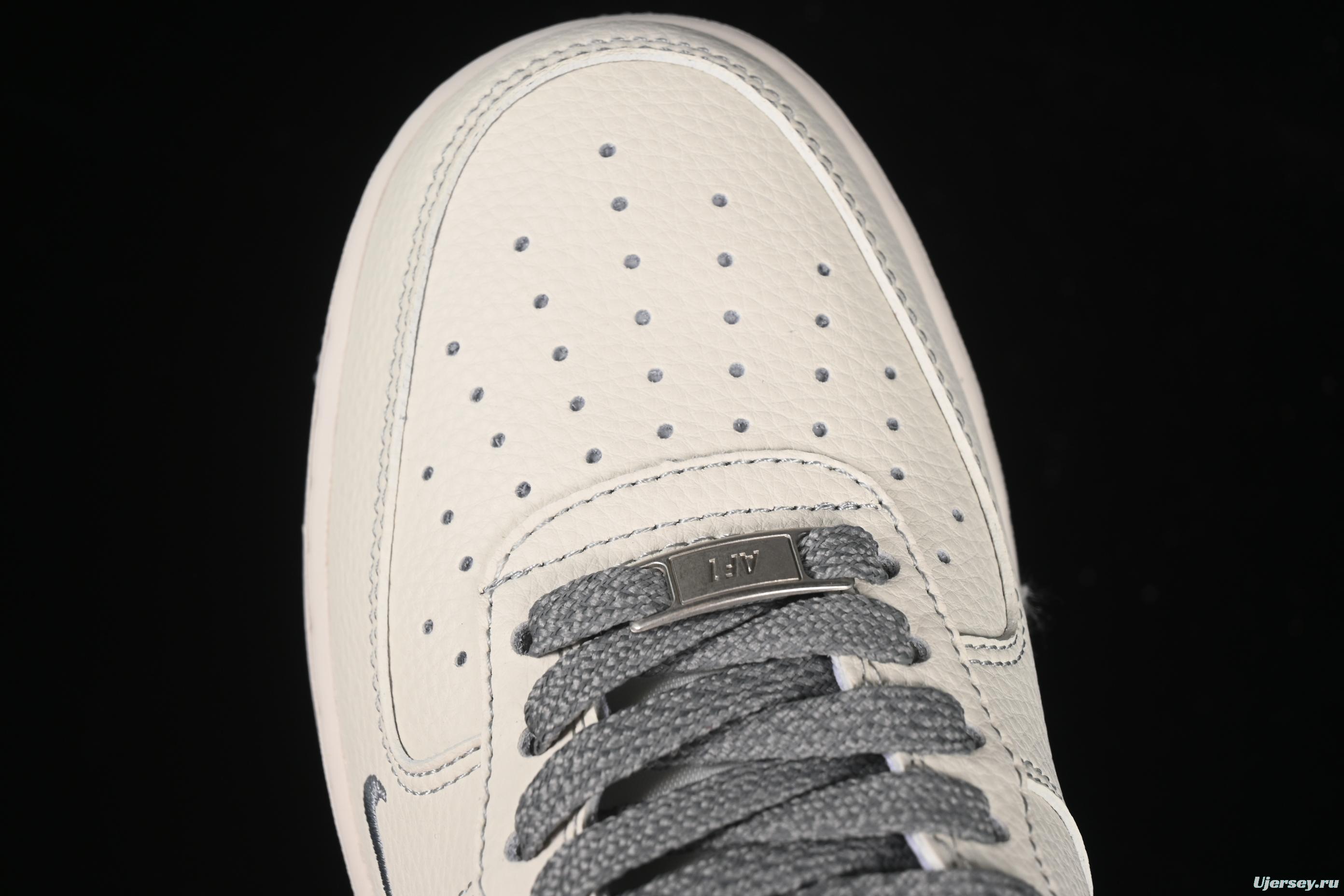 Nike Air Force 1'07 Low Stussy Collaboration Beige Mini Swoosh Casual Sneakers - HH7518-060