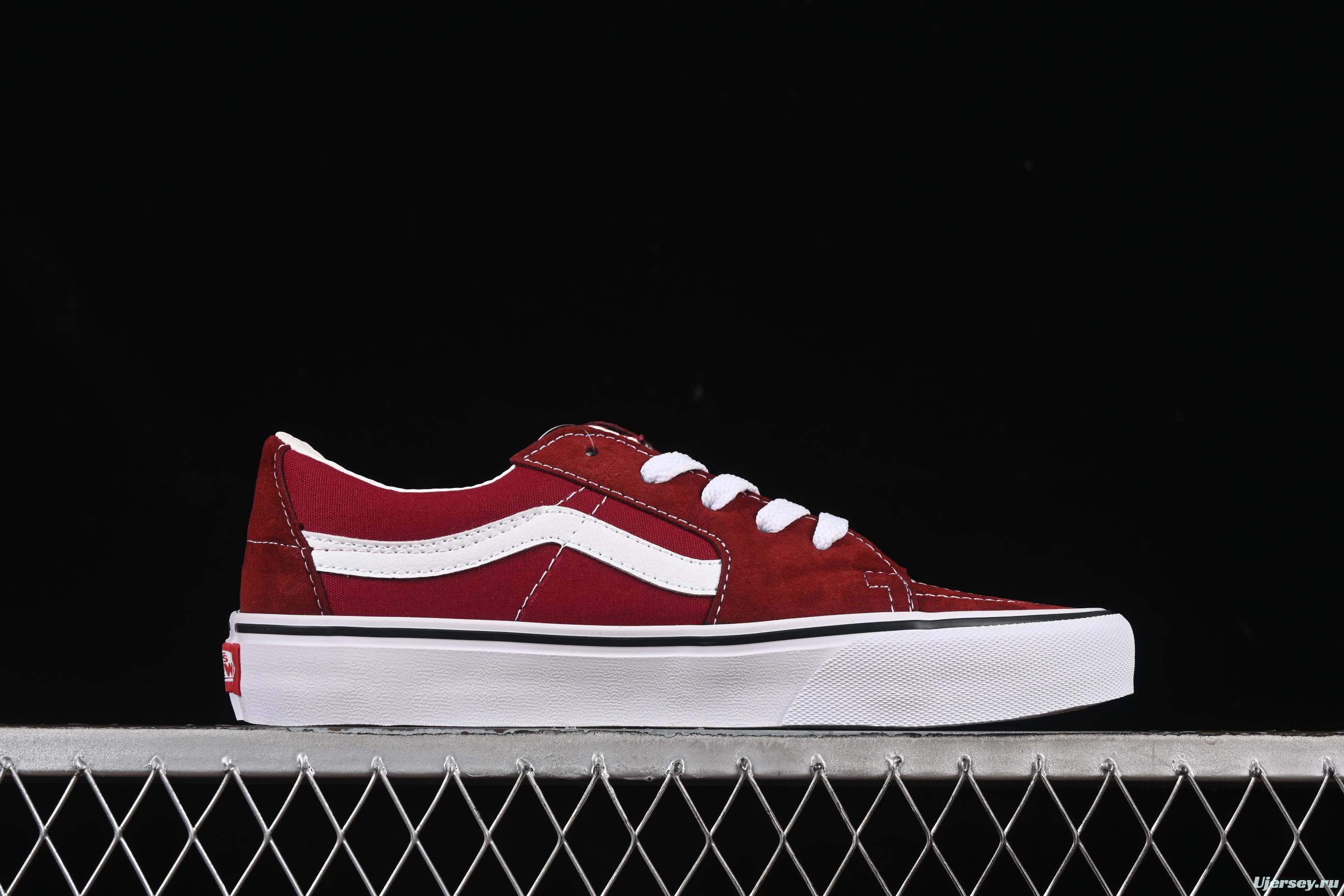 Vans Sk8-Low Burgundy Anti-Slip Casual Skate Shoes - VN0A4UUK5U7